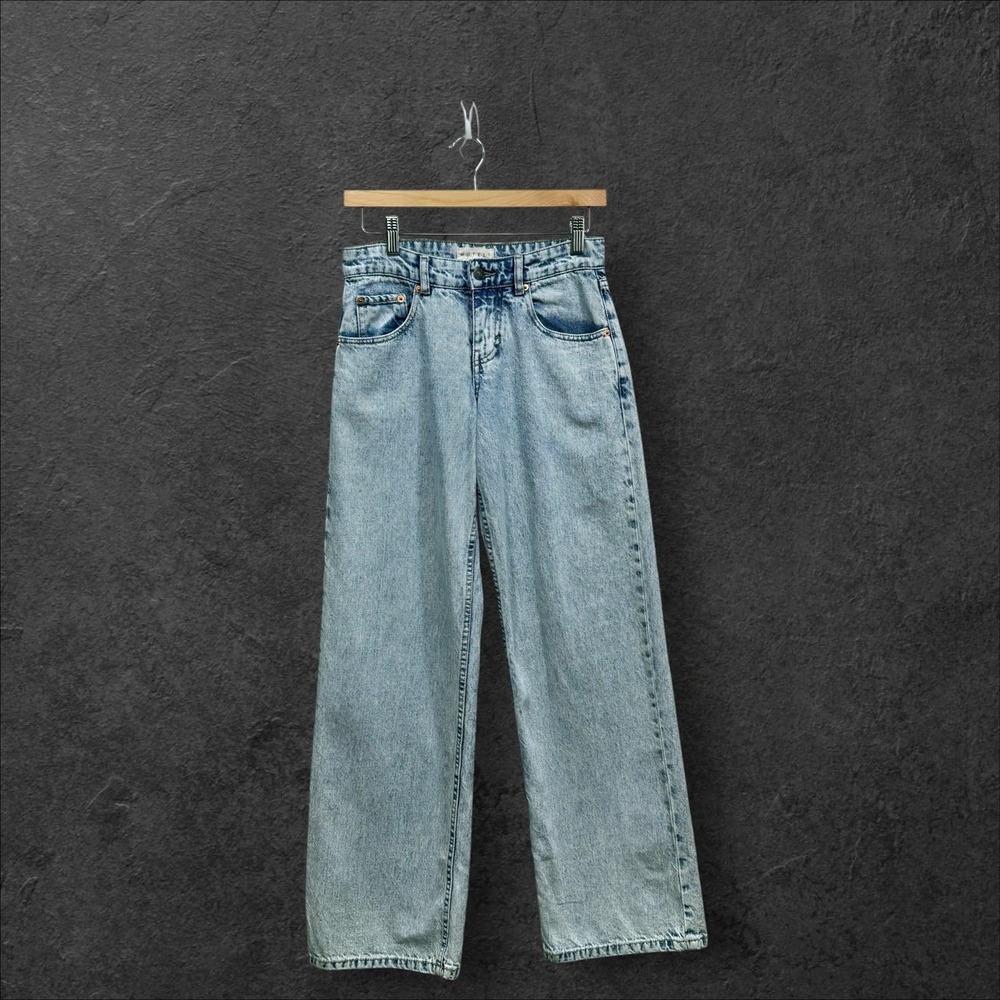 Motel Rocks Women Light Wash High Waisted Wide Leg Cotton  Jeans Size W24 L32 - Picture 2 of 16